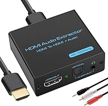 VPFET Extractor de audio HDMI 4K HDMI a óptico 0.138 in AUX adaptador de audio divisor convertidor soporte HDCP digital DTS 5.1 PCM