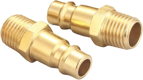 Miniatura 9 de Kit de acoplador y enchufe de aire de alto flujo NPT de 14 de pulgada, adaptador de conexión rápida de manguera de aire, estilo V, accesorios para