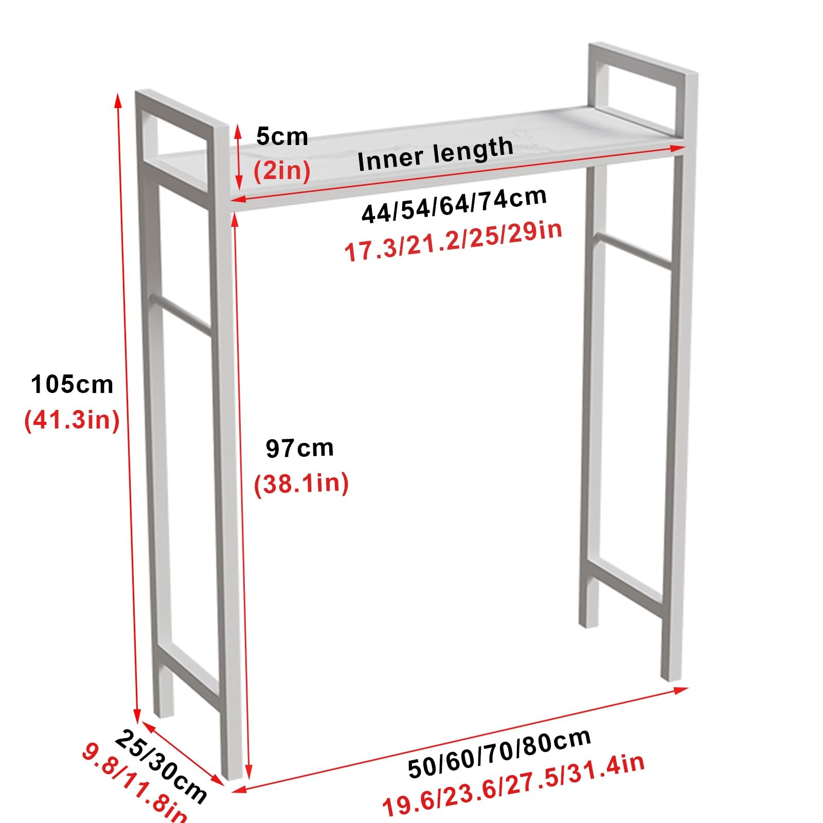 Scaffale impermeabile sopra il WC, salvaspazio, minimalista, facile da pulire, design con lastre di roccia, soluzione di archiviazione tutto in uno (bianco, 80 x 25 x 105 cm)
