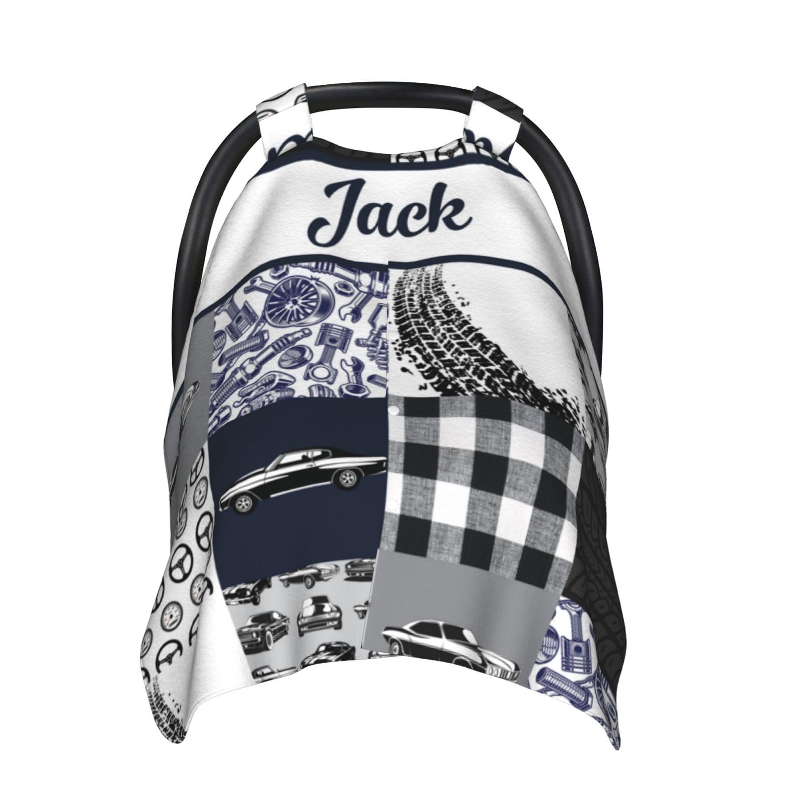 Personalized Baby Car Seat Canopy for Babies, Custom Name Car Seat Covers for Baby Boy, Opening Minky Nursing Breastfeeding Cover for Infant, Carseat