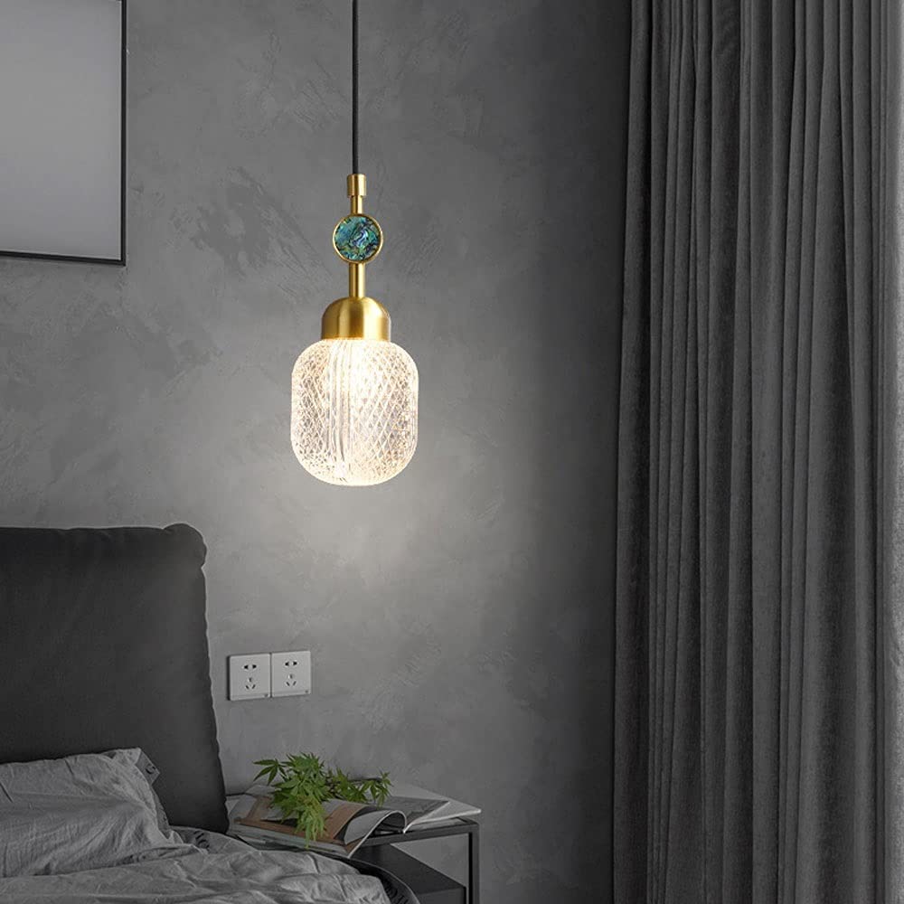 Candelabro de pantalla de cristal transparente con diseño cilíndrico 8