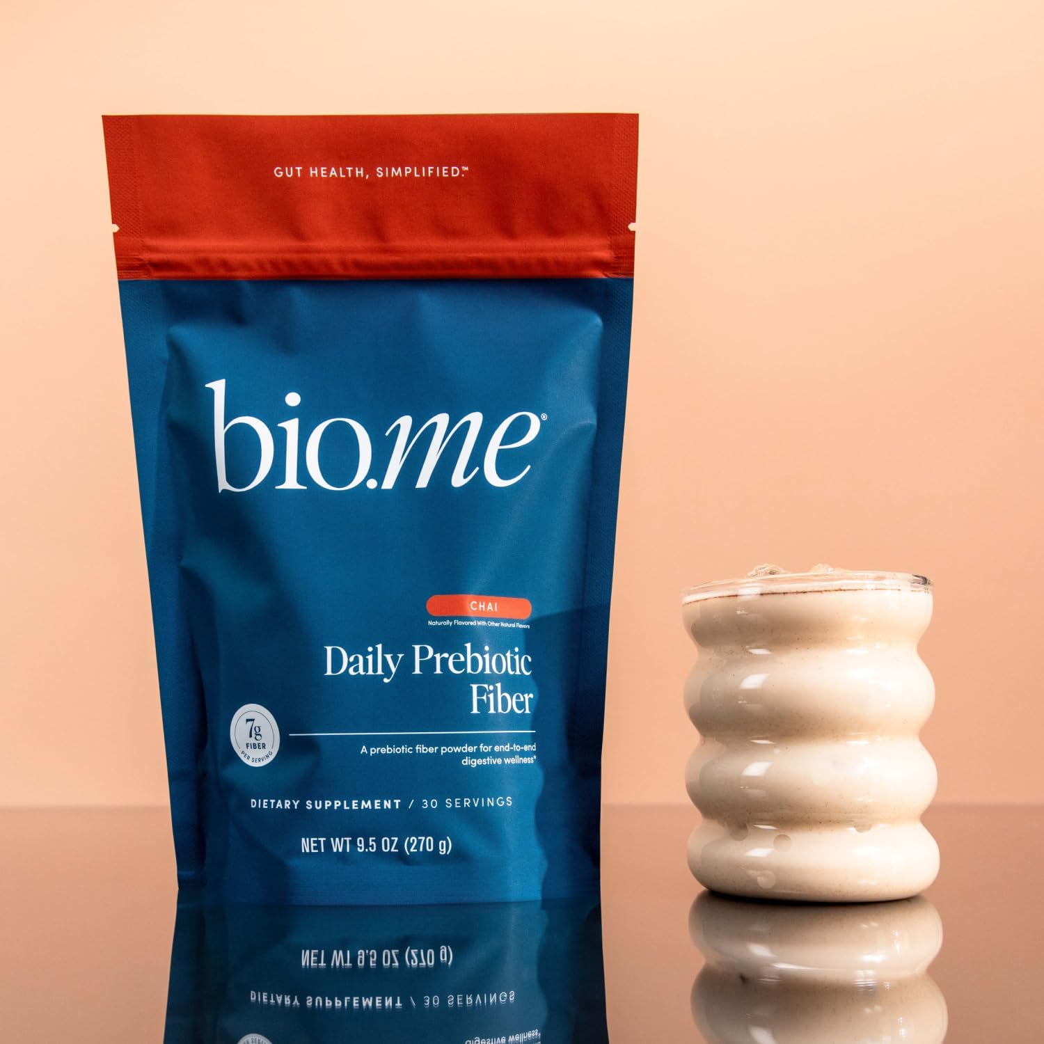 Bio.me Daily Prebiotic Fiber Powder Chai - 7g Per Serving - Soluble & Insoluble Fiber Supplement Powder for Women & Men - Digestive Health & Gut Health - GLP-1 Friendly, Sugar Free - 30 Servings - Image 8