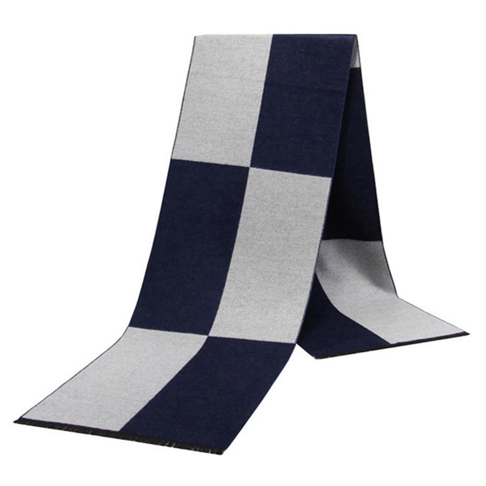 Generisch Bufanda de hombre de invierno cálida bufanda para hombre de seda informal a cuadros de negocios para hombre larga pashmina Shawls Muffler