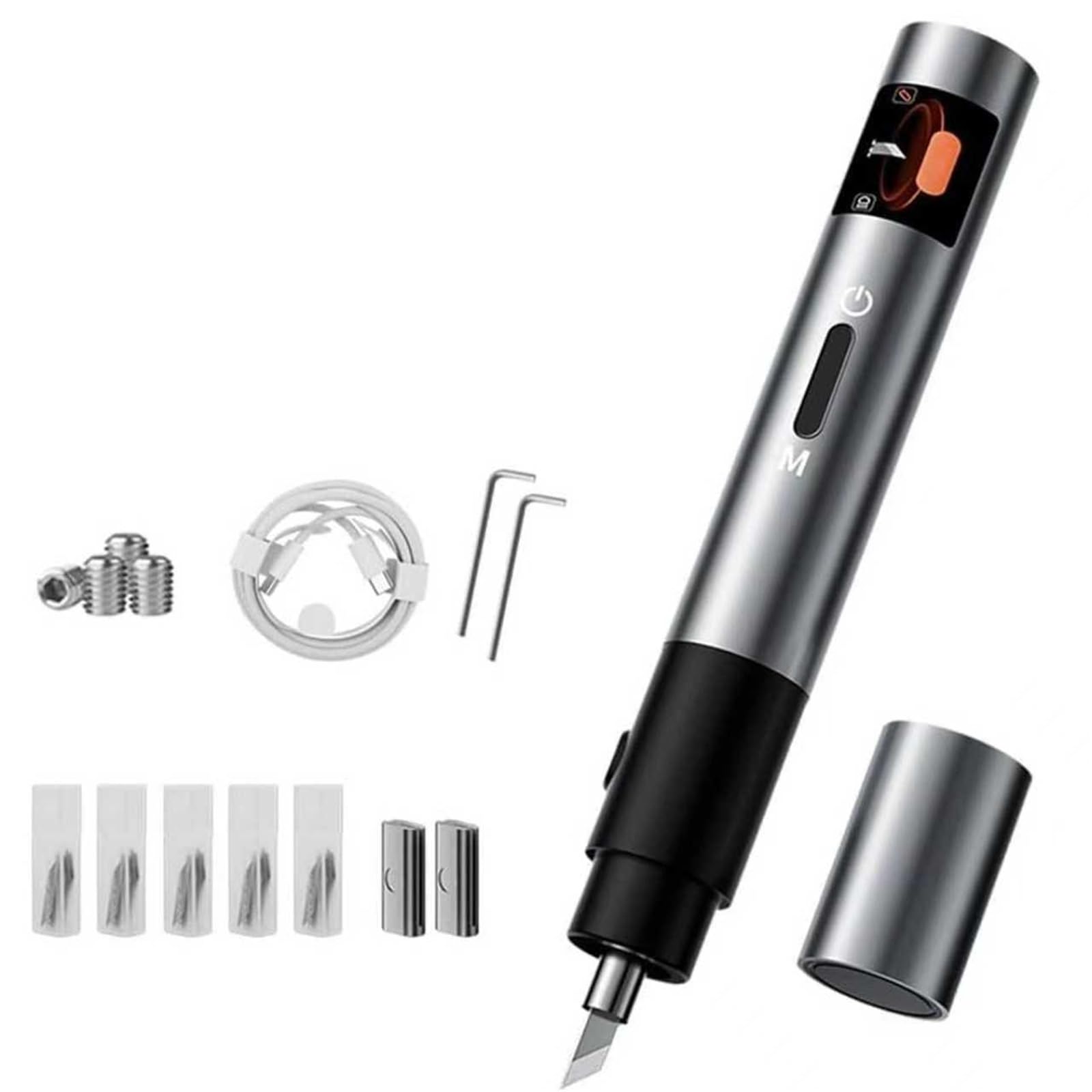 Ultraschall Cutter Messer, 40KHz Handheld Tool mit 3 Schneidmodi, austauschbare Klingen & LED-Licht zum Schneiden von 3D-Modellen, Acryl, Kunststoff, Holz, PVC, Leder