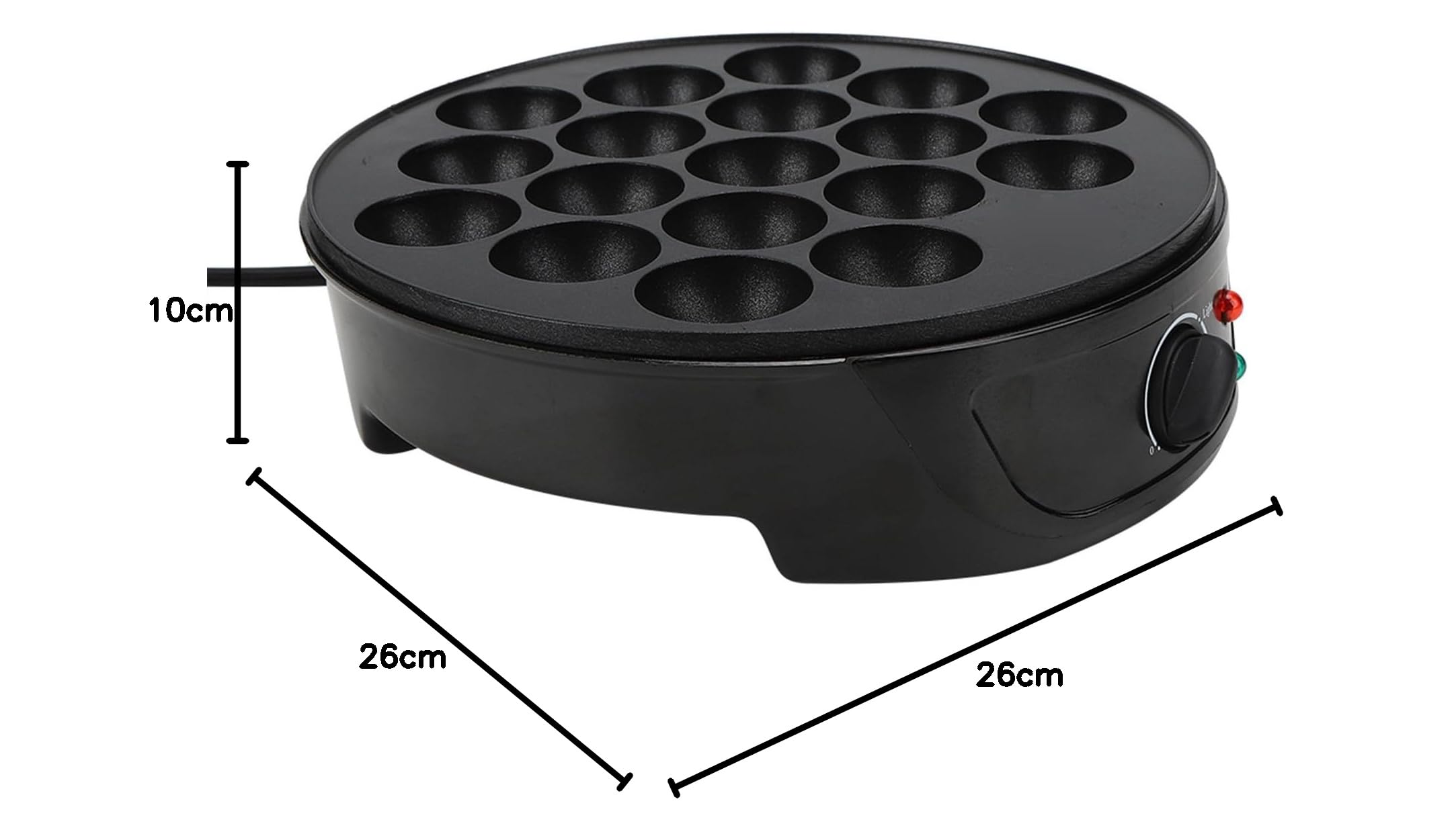 lyrlody Macchina per Takoyaki 18 Stampi Rotondi 750W Rivestimento Antiaderente