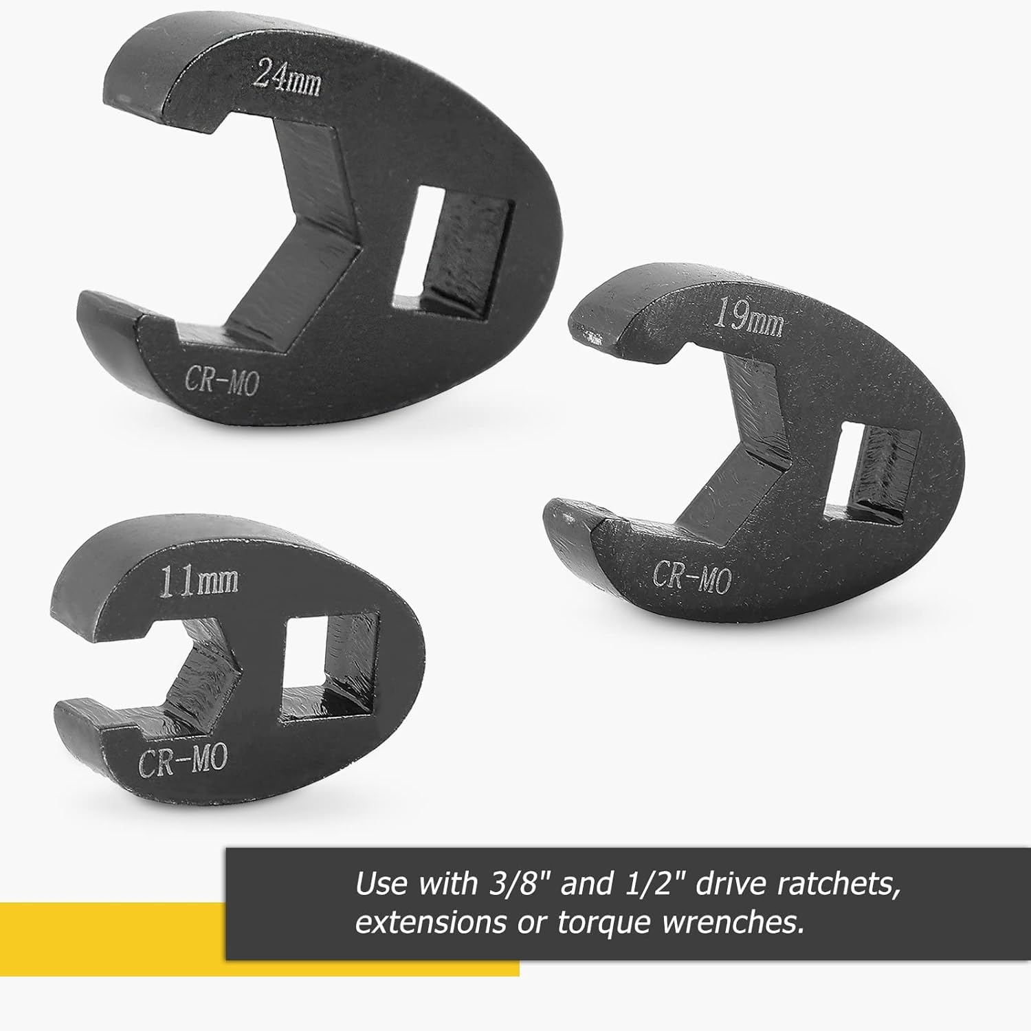 TOOSOAR19 pcs Crowfoot Ensemble de Clés,écrou évasé 8 à 32 mm,avec Outillage de Boîte à Outils,pour Véhicules de Service