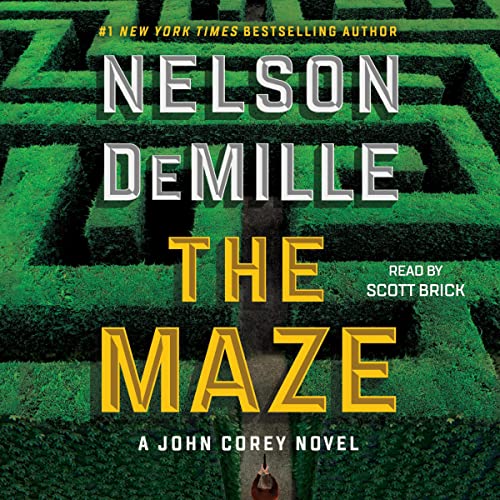 The Maze audiobook cover depicting a big green maze
