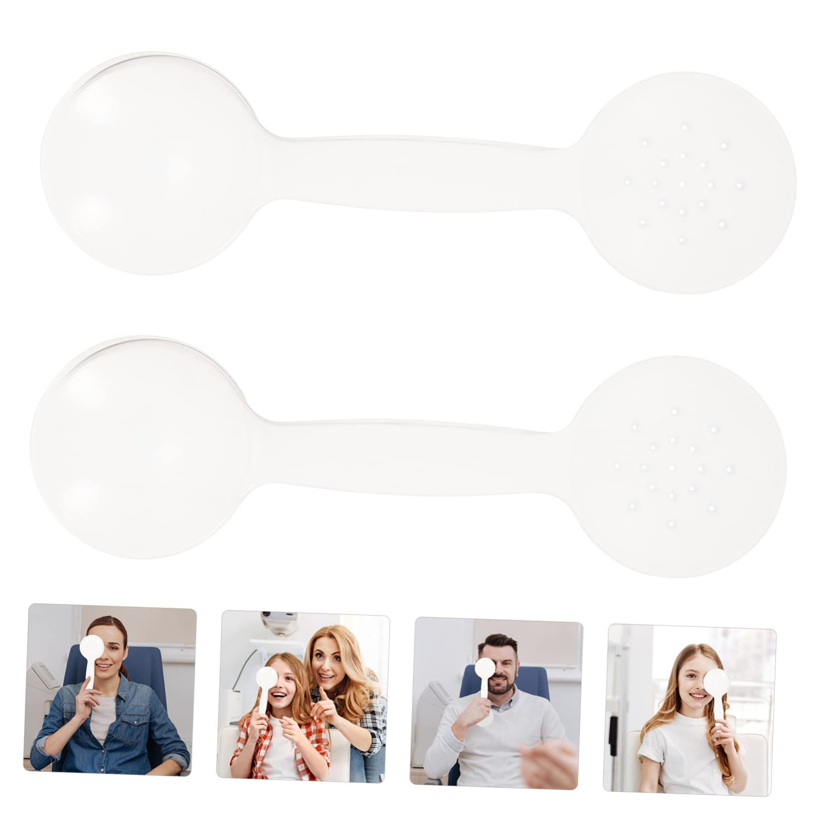 FRCOLOR 4 Pcs Optometry Eye Shield Eye Shield Convenient Vision Test Tool Eyesight Exam Optometry Tool Occluder Eye-Shielding Plate Plastic Eye Occluder Spoon Chart Pointer