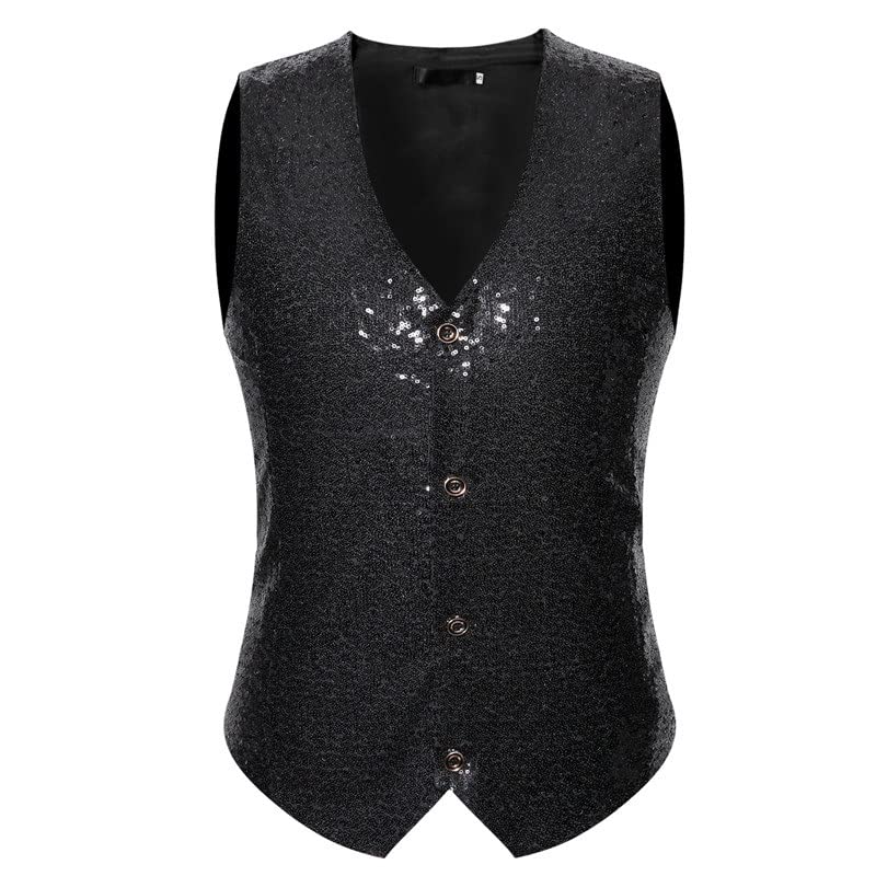 Costume gilet discothèque brillant avec paillettes argentées scintillantes