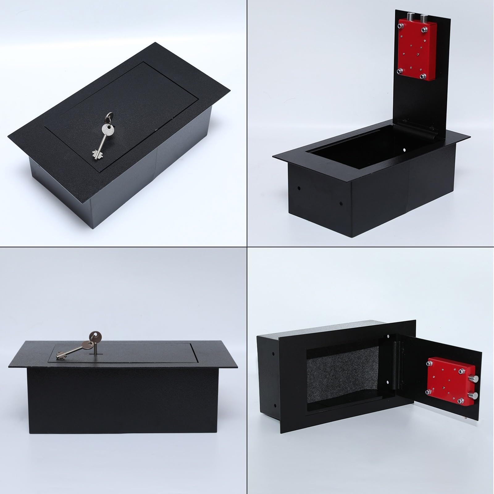 Versteckter Safe Möbeltresor Zum Einmauern Tresor mit Schlüssel Mini Safe Feuerfest Bodentresor für Zuhause, Büro