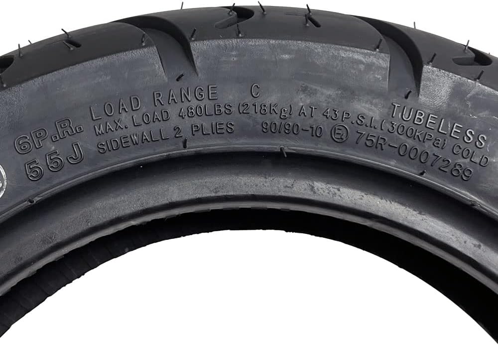 MMG Tire 90/90-10 Tubeless Front/Rear Motorcycle Scooter Moped