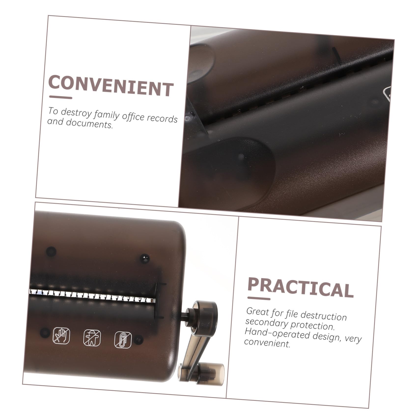 Distruggidocumenti Protezione dei File in ABS Manuale Portatile Design Semplice e Compatto per Ufficio e per Uso Domestico e Professionale