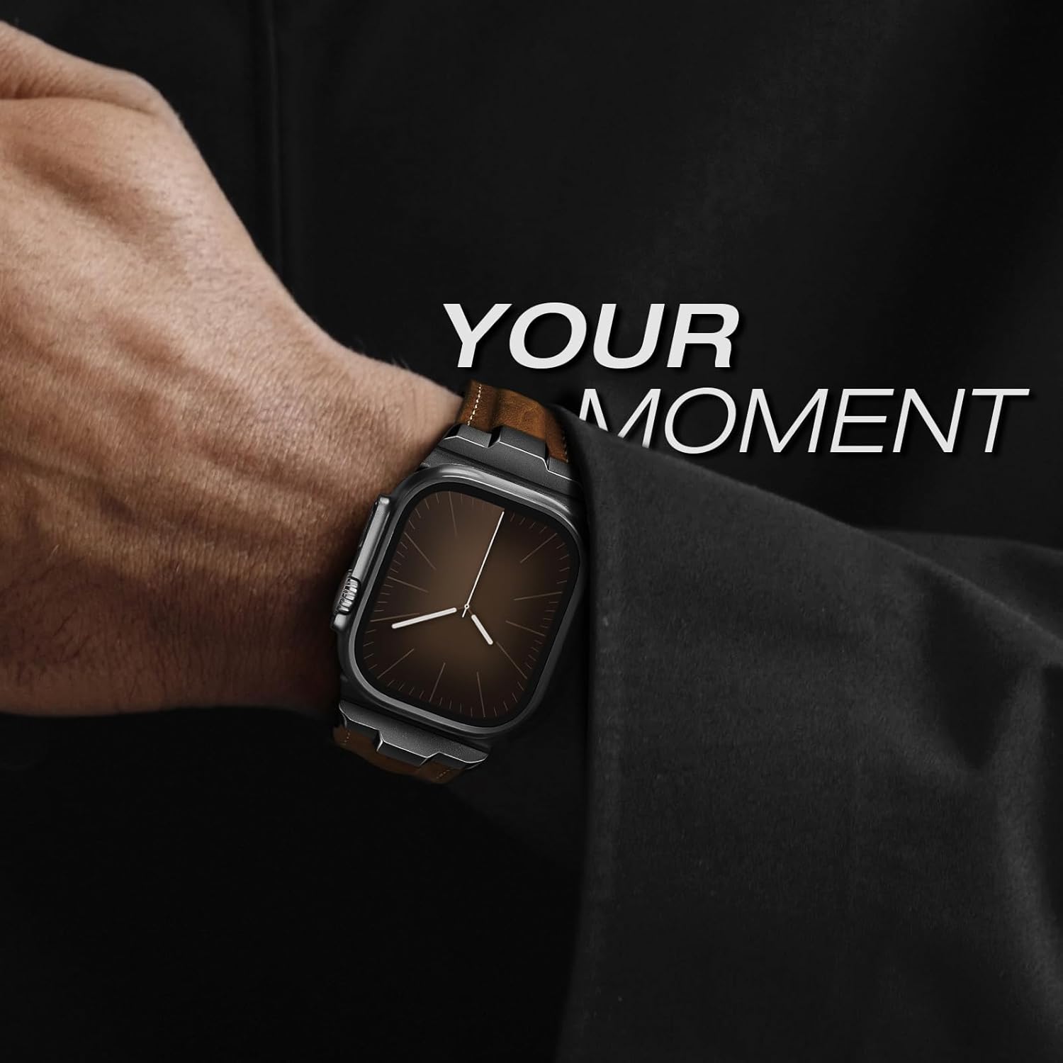 Leather bands Compatible With Apple Watch Ultra Band 49mm 46mm 45mm 44mm 42mm, Superior Genuine Leather Rugged Metal Connector Durable Strap for Men iWatch Ultra3 2 1,Series 11 10 9 8 7 6 5 4 3 SE3 SE - Image 6