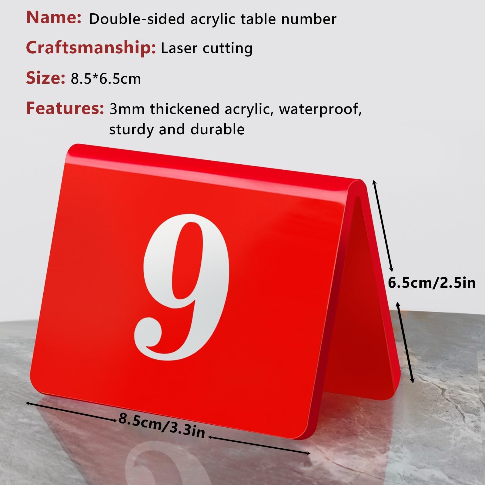 Stapelbare Tischnummern Platzkarten, Nummernschild Tischzelt Nummern für Restaurants, Cafés, Bars, Tischkartenhalter Doppelseitig Tischnummern-Teller, für Restaurants Bars Hochzeiten(Brown,1-30)
