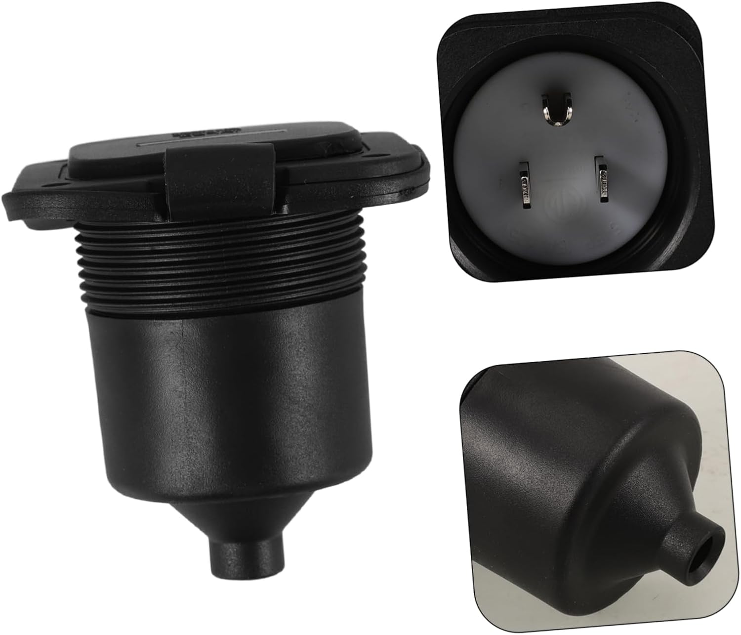15a Versatile Rv Power Inlet Plug Receptacle for Outdoor Use Suitable for Rvs and Boats with Splash Cover for Reliable Power Connection