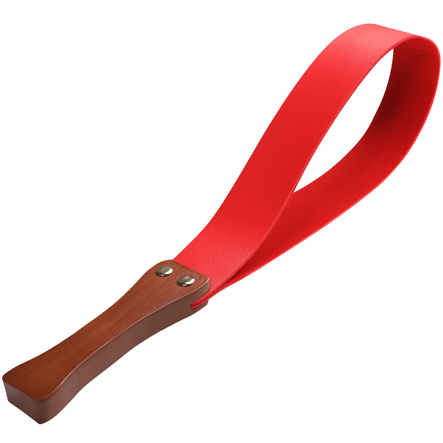 BARPOT Leather Paddle with Anti-Slip Wooden Handle, Riding Crop for Horses, 19'' Equestrianism Crops