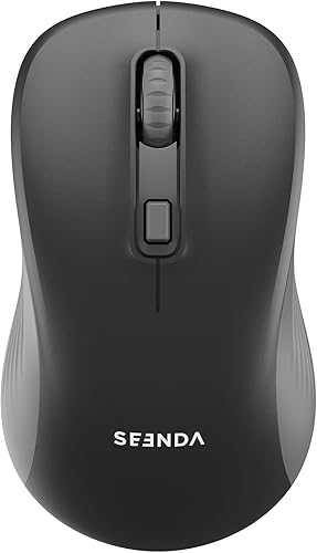 seenda Ratón inalámbrico, Bluetooth y modo dual USB de 2.4 G para computadoras portátiles y computadoras, compatible con Mac y Windows, color negro