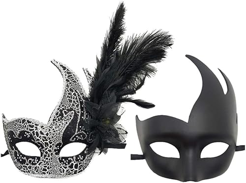 Máscara de disfraz de plumas para mascarada, máscara de Halloween, Mardi Gras, fiesta de cosplay