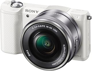 Sony ILCE-5000L - Cámara Evil de 20.1 MP (Pantalla articulada 3", estabilizador, vídeo Full HD, WiFi), Color Blanco - Kit con Objetivo 16-50mm f/3.5 OSS