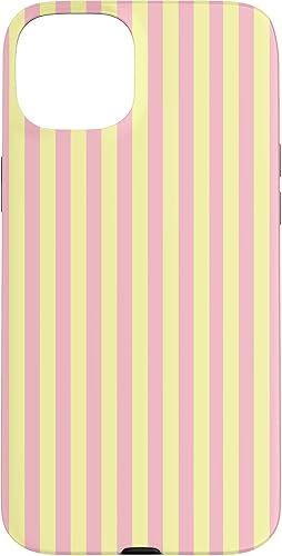 Miniatura 8 de Funda para iPhone 13 con rayas verticales de color amarillo pastel y rosa
