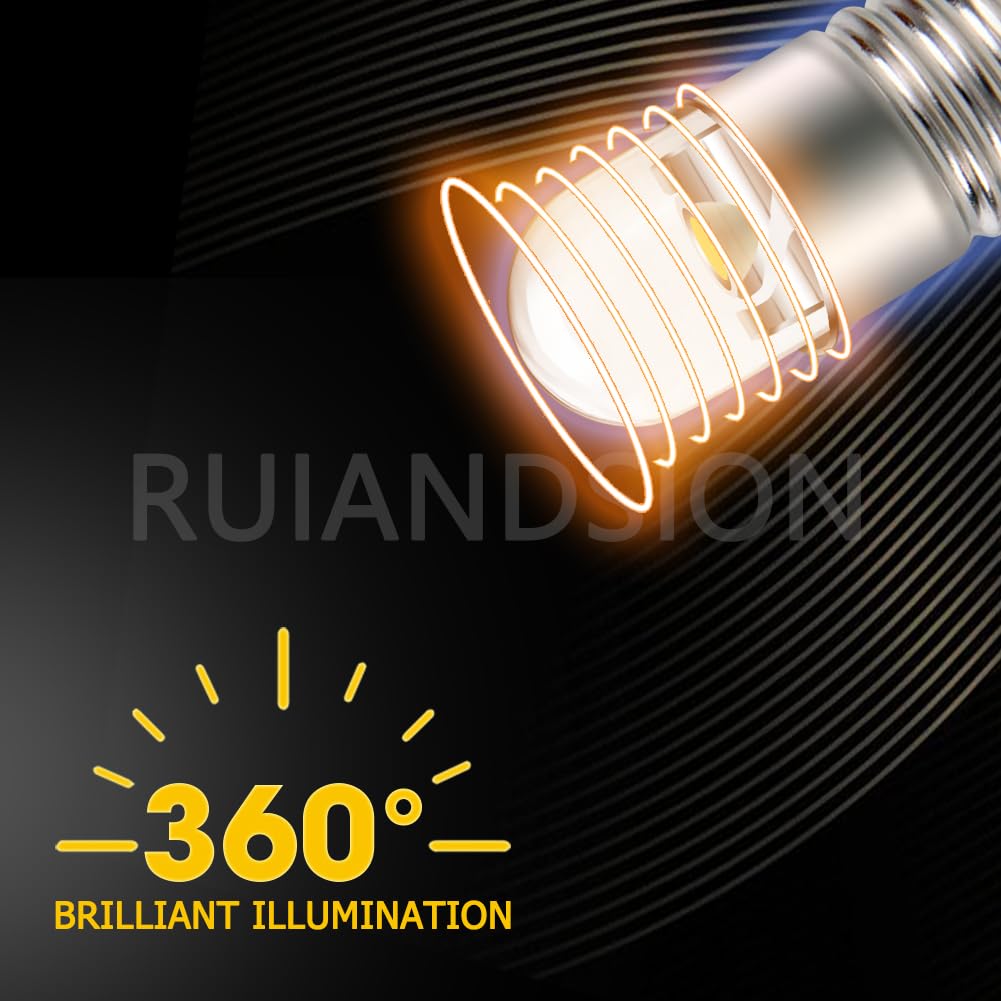Ruiandsion 4 Pezzi Lampadine LED E5 / E5.5 3V 60 Lumen Bianco - Per Modellismo Ferroviario, Treni, Diarama E Presepi