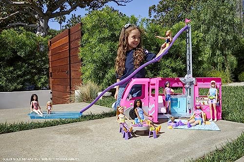 Barbie Coffret Vive Le Camping Inspiré De La Série It Takes Two Avec Poupée Stacie, Chiot Et Accessoires Thème Exploration Inclus, Jouet Enfant, De 3 À 7 Ans, HDF70