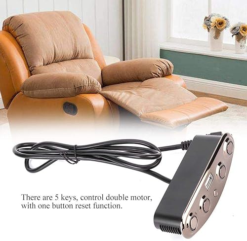 Miniatura 6 de Zerodis Control remoto eléctrico reclinable de mano, botón de control manual con silla de 5 pines, reemplazo remoto para sillón reclinable eléctrico