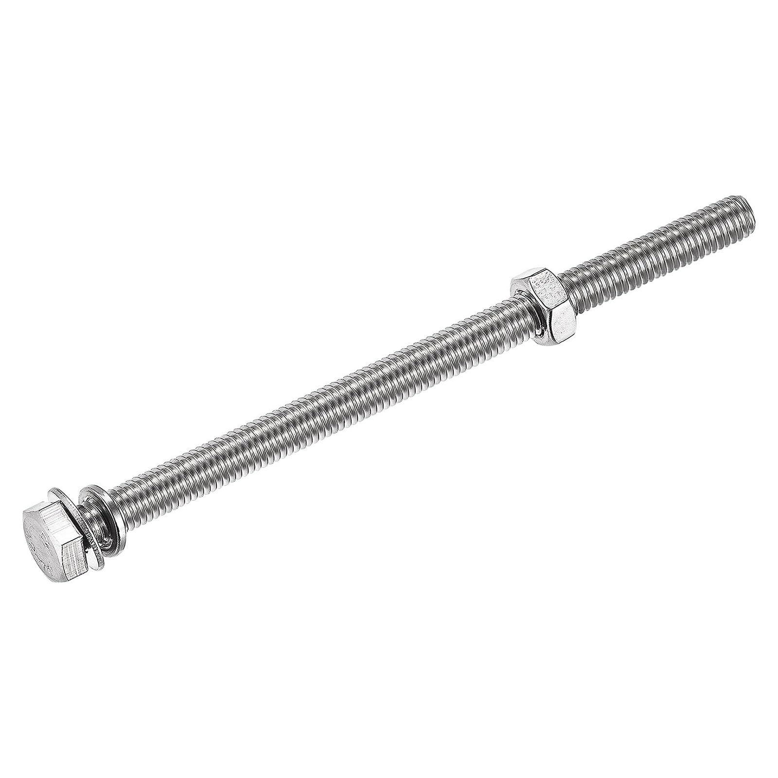 TOP-VIGOR 5Pcs M8 x 130mm Hex Head Screws Bolts, Nuts, Flat & Lock Washers Kits - Image 4