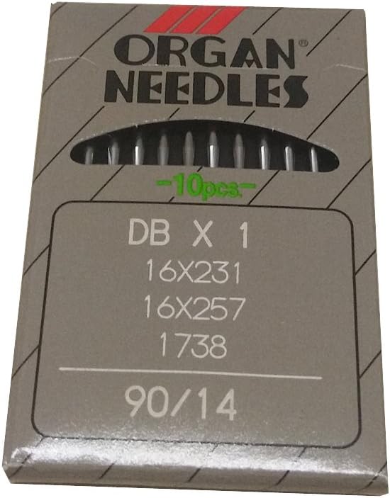 YICBOR Industrial Lockstitch Sewing Needles for Organ, DBX1 16X231 16X257 1738, 5Sizes to Choose (DBX1 90/14)