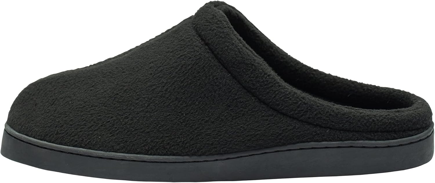 Alpine Swiss Wide Mens Fleece Clog Slippers | Wide Width Slip-On House Shoes with Memory Foam | Cozy Durable Indoor Comfort - Image 4