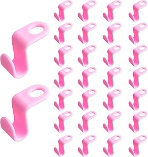 Clothes Hanger Connector Hooks, Cascading Hanger Hooks Extender Clips Connection Hooks for Heavy Duty Space Saving Outfit Hangers or Clothes Closet (Pink,30PCS)