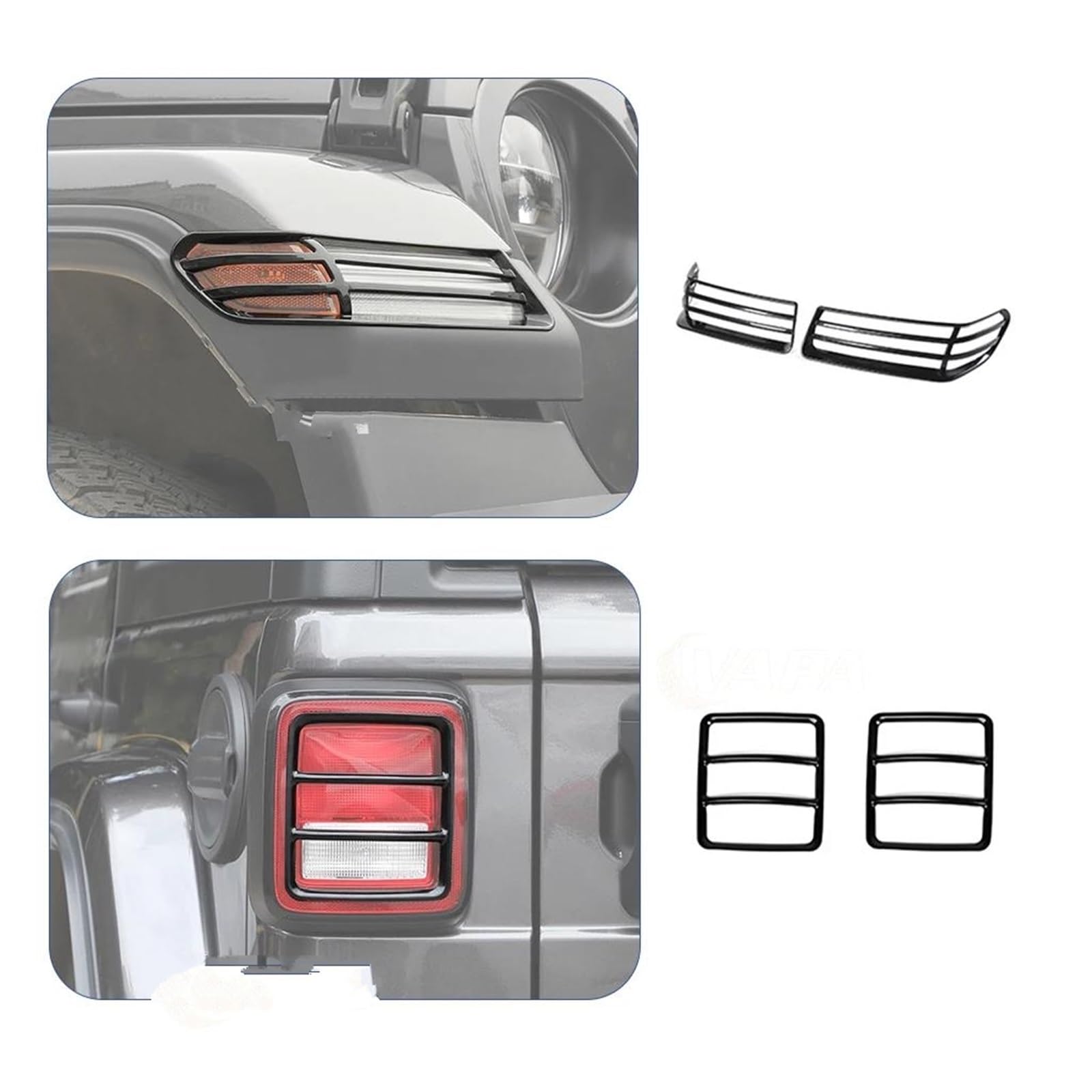 Protector De Luz Trasera Cubierta Embellecedora Luz Trasera Para Faro Coche Decoración Señal Giro Espejo Retrovisor Para Jeep Para Wrangler JL 2018 Up Cubierta De Luz Trasera | C Style