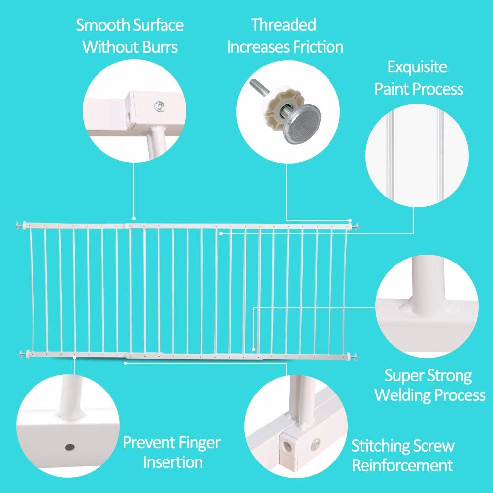WAOWAO Protectores de seguridad para ventanas para niños, niños y niños pequeños, a prueba de mascotas, extra anchos, color blanco, protección para ventana, puerta de seguridad para el hogar, para