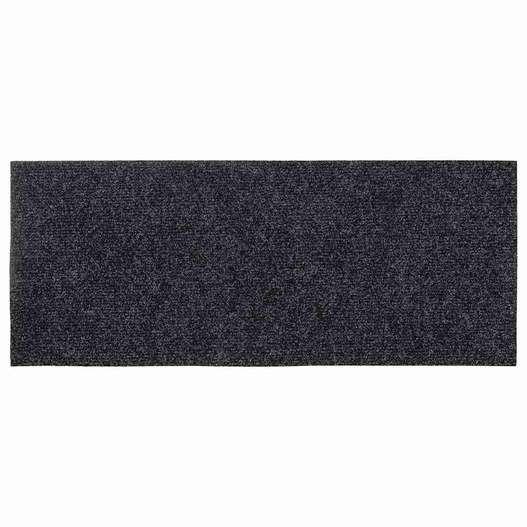 15 tappetini per gradini, autoadesivi, 60 x 25 cm, protezione per scale, antiscivolo, grigio scuro