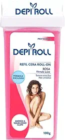 Depiroll Cera Refil Roll On Tampa Fixa 100Gr Rosa