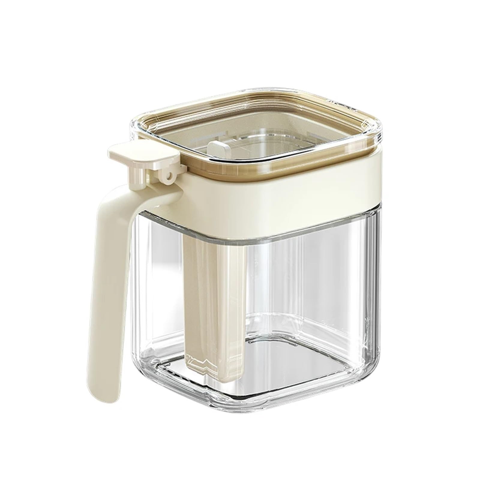 HYFEUOKF Glass Seasoning Jar With Spoon Sugar Bowl Salt Shaker Pepper Spices Container Kitchen Tools Supplies Storage Spice Boxes(White)