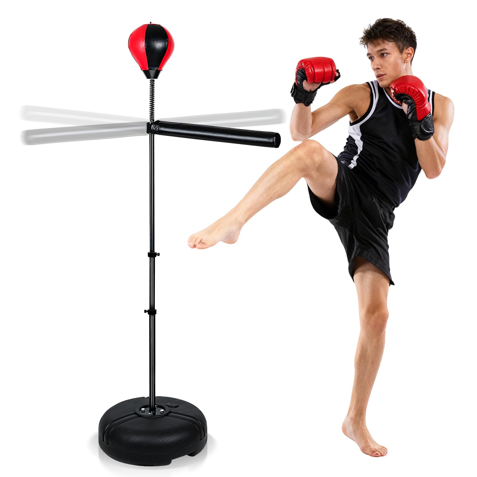SB338Flo's V8 Cafe Gift Pack ハンク ウェイトレス INNOLIFE Boxing Bar with Stand, Adjustable Height Freestanding