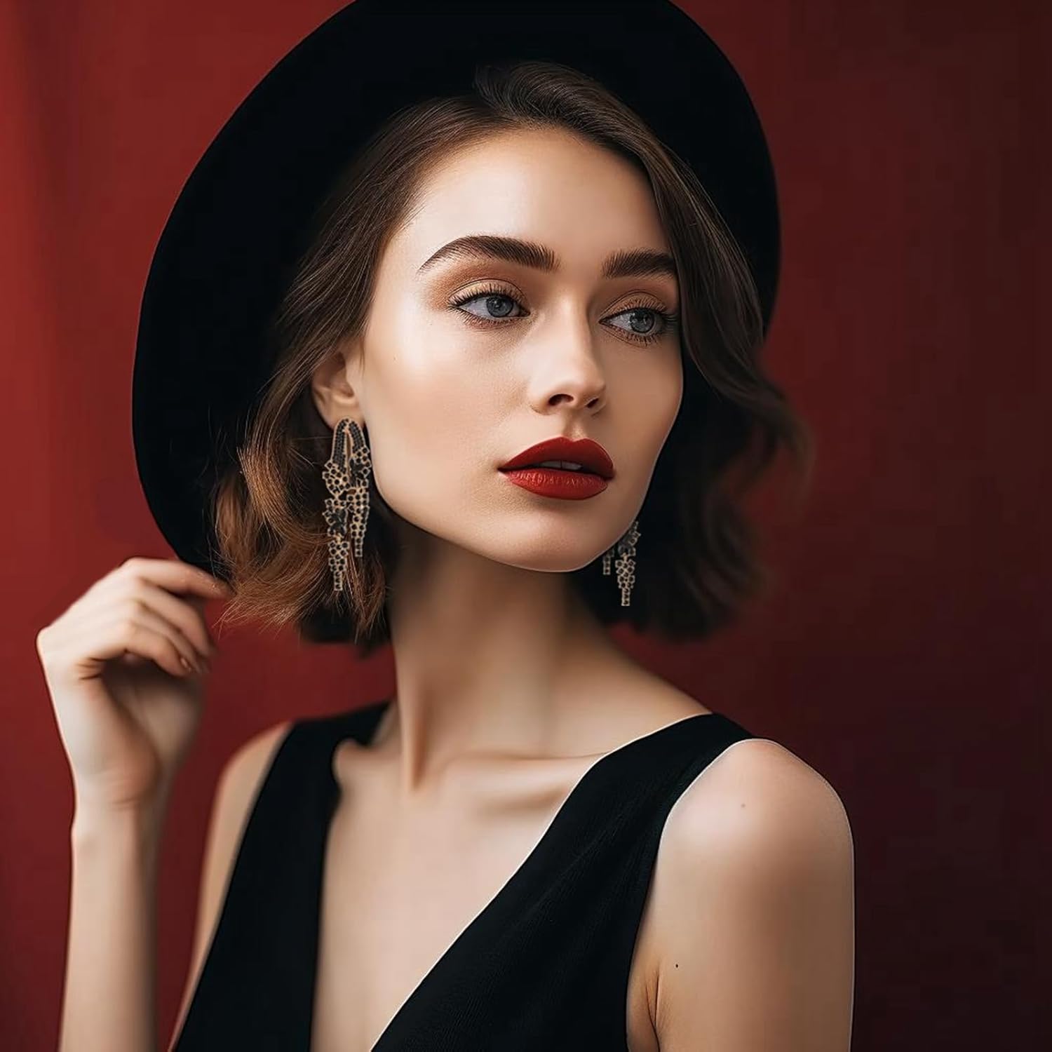 Long Rhinestone Dangle Wedding Earrings for Women Brides Bridesmaids Sparkly Crystal Drop Statement Earrings for Wedding Prom Pageant - Image 4