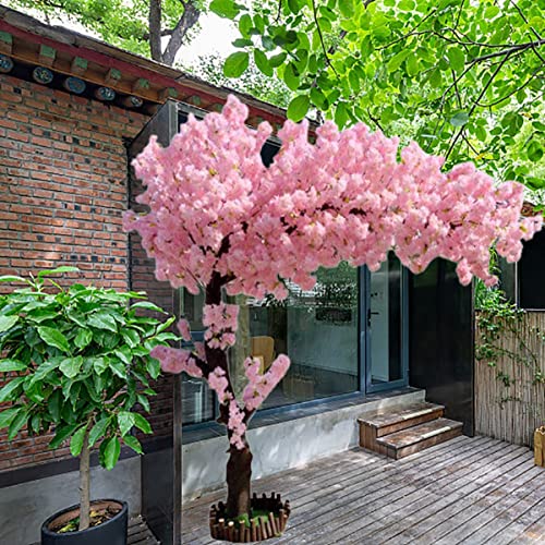 Image of LPLYAA Pink Fake Flower Wishing Tree Fake Peach Tree Artificial Simulation Cherry Tree Large Plant Cherry Blossom Tree Home Office Party Decor (Size : 1x0.6m/3.2x1.9ft), 20240313