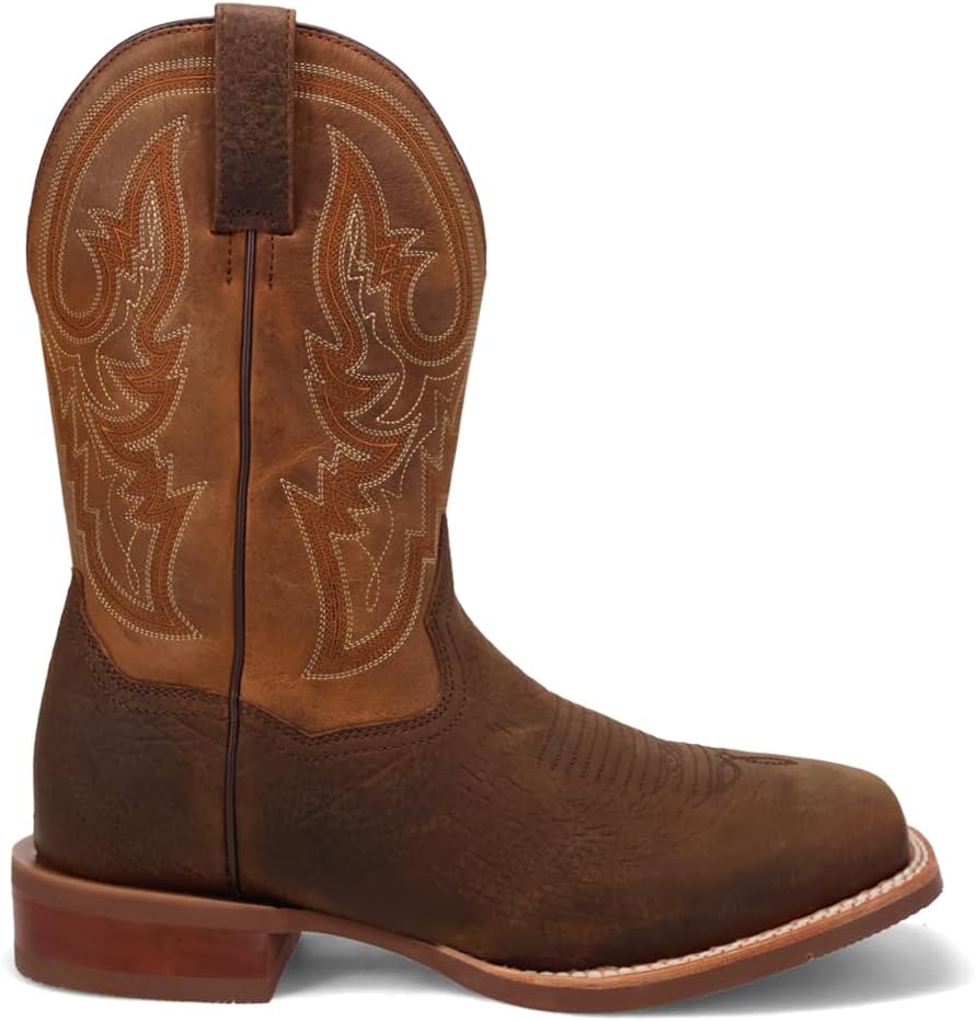 Dan Post Boots Mens Brigston Embroidered Square Toe Casual Boots Mid Calf - Brown