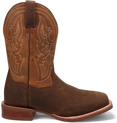 Dan Post Boots Mens Brigston Embroidered Square Toe Casual Boots Mid Calf - Brown