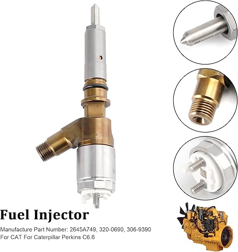 Miniatura 5 de Frezon 1PS Fuel Injector Fit For CAT For Caterpillar Perkins C6.6,Replaces 2645A749, 320-0690, 306-9390