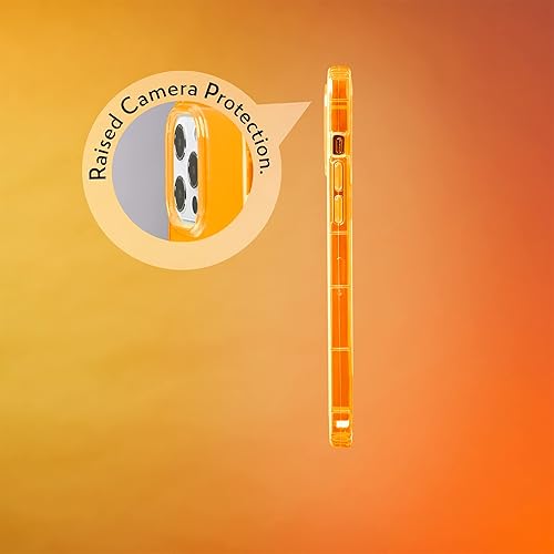 Miniatura 5 de SteepLab Funda con resaltador de neón para iPhone, funda Grippy Jelly con bolsillos protectores de aire (naranja brillante intenso, iPhone 12 Pro