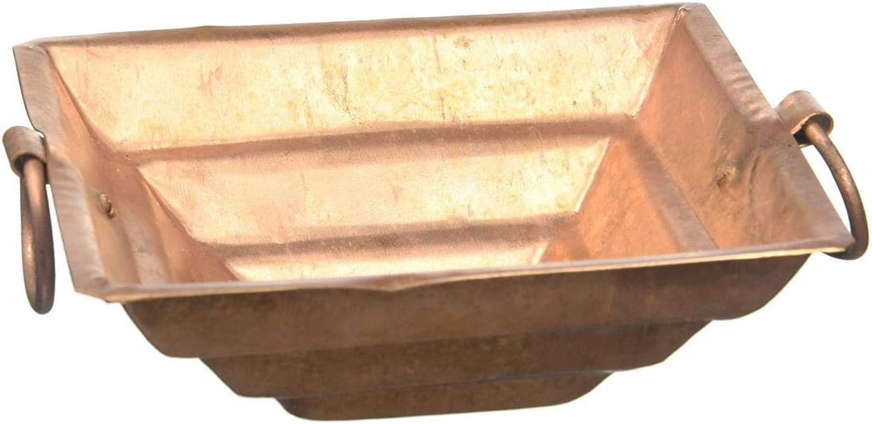 Copper Havan Kund/Agnihotra & Copper Spoon (Hawankund(10"x10") Length-10,Width-10) Indian Puja
