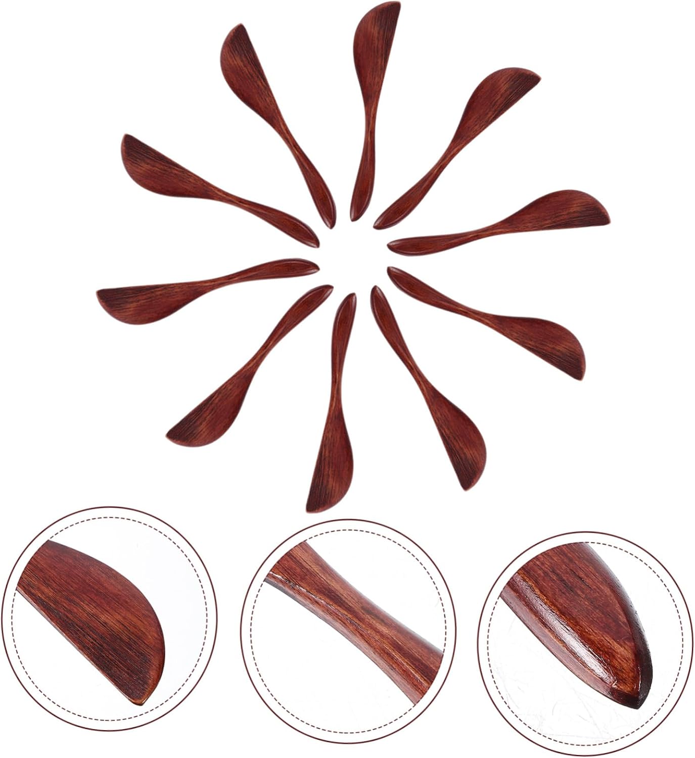 Hemoton Spreading Wooden Butter Spreader Sandwich : Super Handy Peanut Jelly Spreader 10pcs Condiment Bagels Cheese for Home Hotel Restaurant Kitchen Utensils Wooden Spatula