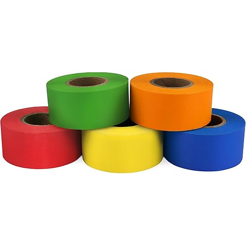 ChromaLabel 1 Inch Colored Masking Tape Variety Pack, 5 Assorted Tape Rolls Ideal for Art and Craft Projects and Color Coded Organizing - Pack of 5, 500 Inch (13.88 Yards)