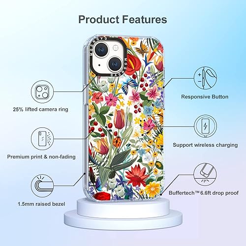 Miniatura 6 de MOSNOVO Funda para iPhone 14, Buffertech protección contra caídas de grado militar de 6.6 pies Tecnología antidespegar Diseño de funda transparente