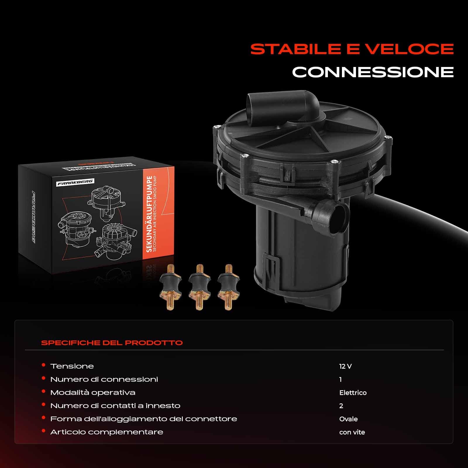 Frankberg Pompa dell'aria secondaria 2-Poli Compatibile con Serie 3 E46 318i Serie 3 E46 316i Serie 3 Touring E46 318i Serie 3 Coupé E46 318 Ci Serie 3 Coupé E46 316 Ci 11721715347,11721709610