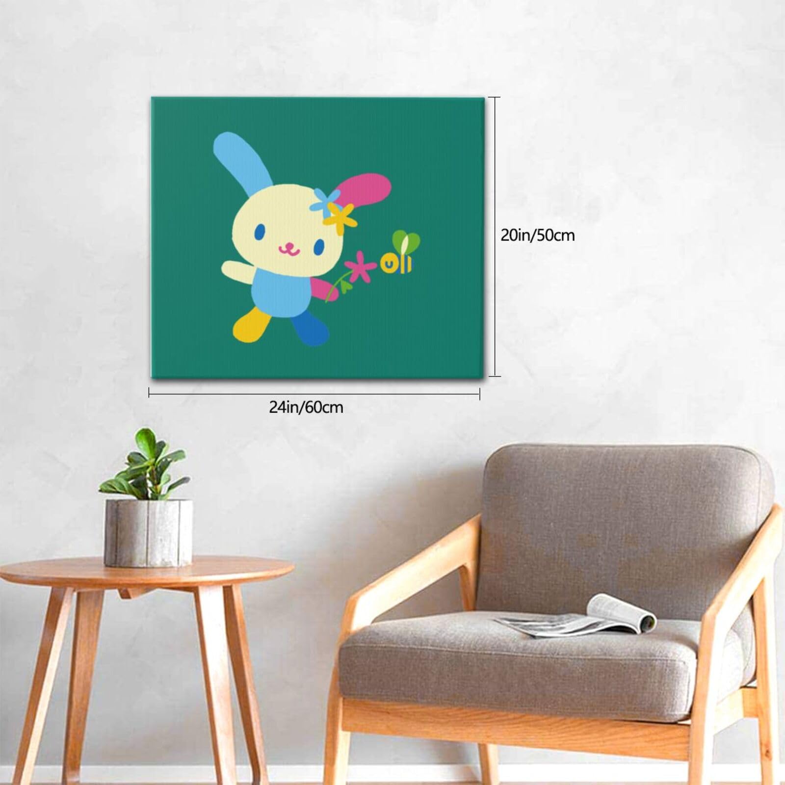 Amazon.co.jp: 人気ウサハナ (2) 壁画 額縁なし モダン 装飾的な絵画