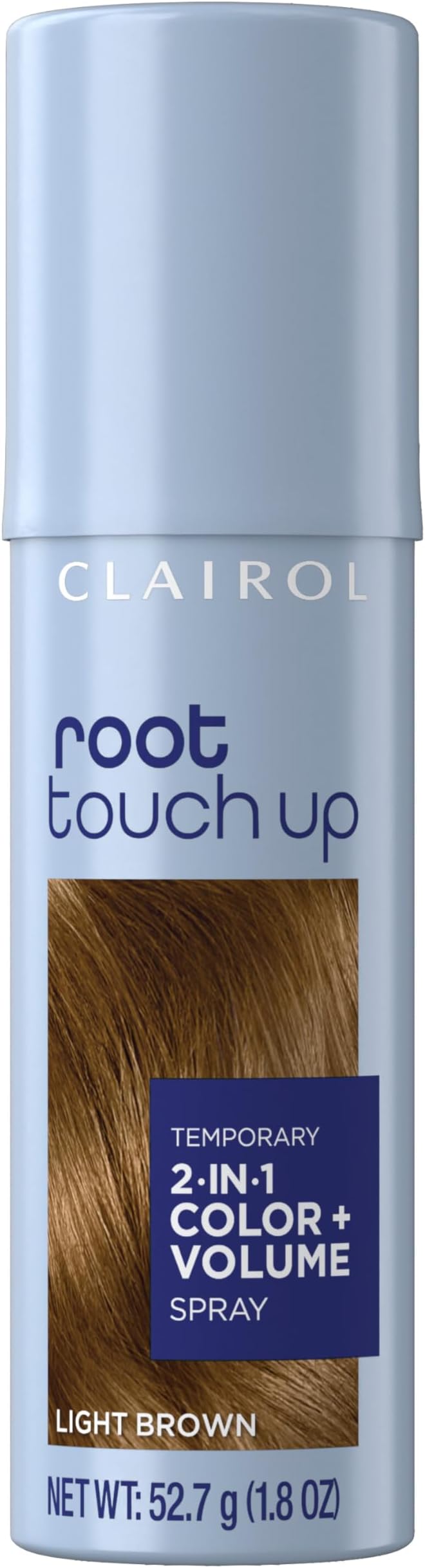 Clairol Root Touch-Up Color + Volume 2-in-1 Temporary Hair Coloring Spray, Light Brown Hair Color, Pack of 1 - Packaging May Vary